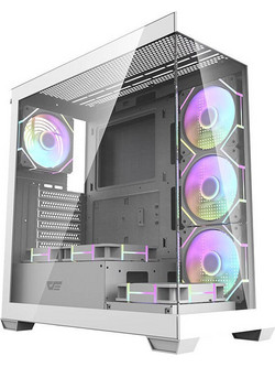 Darkflash DS900 & Fans White Gaming Midi Tower Κουτί Υπολογιστή με Πλαϊνό Παράθυρο