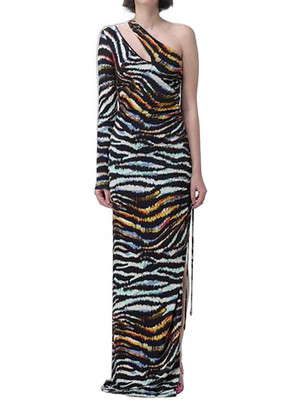Just Cavalli Maxi Φόρεμα για Γάμο / Βάπτιση Αμπιγιέ Μεταξωτό Πολύχρωμο 76PAO9B3JS-263