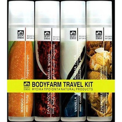 Bodyfarm Mango Shower Gel 50ml + Sandalwood Body Lotion 50ml + Chamomile Shampoo 50ml + Vanilla Milk Hair Conditioner 50ml