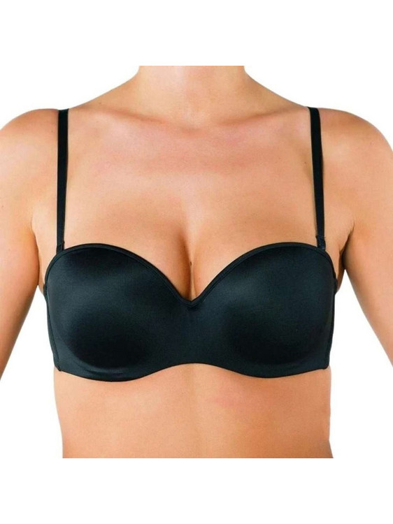 Sielei Σουτιέν Strapless Push Up με Μπανέλα Μαύρο 1580