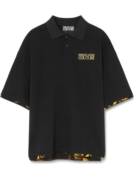 Versace Ανδρική Μπλούζα Polo Κοντομάνικη Μαύρη 76GAG625J0003-899