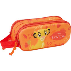 Safta The Lion King Κασετίνα Βαρελάκι με 2 Θήκες Πορτοκαλί 822459512