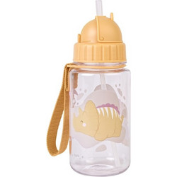 Saro Happy Dinos Παιδικό Παγούρι Πλαστικό BPA Free Μπεζ Πορτοκαλί 400ml
