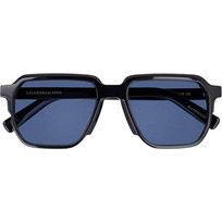 Epos Adad Ανδρικά Γυαλιά Ηλίου Aviator Κοκάλινα Μαύρα με Μπλε Φακό