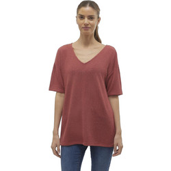 Vero Moda Γυναικεία Πλεκτή Μπλούζα με V Λαιμόκοψη Rusted 10309836