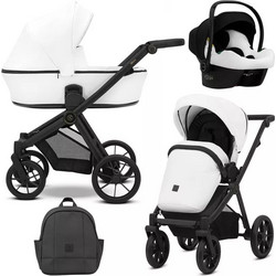 Kunert Brav Καρότσι Μωρού 3 σε 1 White/Black Eco Leather