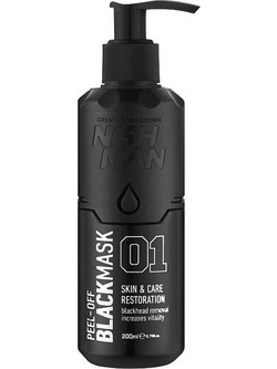 Nish Man Black 01 Skin & Care Restoration Peel-Off Mask Καθαριστικό για Γένια 200ml