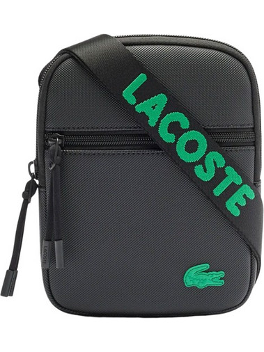 Lacoste Jacquard Ανδρική Τσάντα Ώμου / Χιαστί Μαύρη NH4679TX-N71