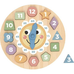 Tooky Toy Ξύλινο Ρολόι Σφηνώματα Pastel