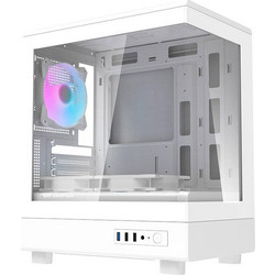 Darkflash DB330M with 3 Fans White Gaming Mini Tower Κουτί Υπολογιστή με Πλαϊνό Παράθυρο