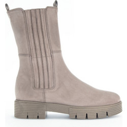 Gabor Γυναικεία Μποτάκια Chelsea Suede Γκρι με Χοντρό Χαμηλό Τακούνι 92.741.42