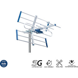 Edision Yagi Εξωτερική Κεραία Τηλεόρασης 8dB με Ενισχυτή UHF