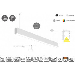 HomeLighting MP44.70P-087-H-3-O-OF-WH 77-19834 Κρεμαστό Φωτιστικό Οροφής Μονόφωτο LED Λευκό