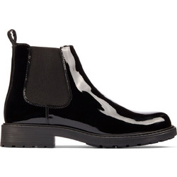 Clarks Γυναικεία Μποτάκια Chelsea Λουστρίνι Μαύρα με Χοντρό Χαμηλό Τακούνι 26163622