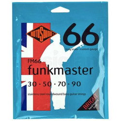 Rotosound FM66 Funkmaster Σετ 4 Χορδές Ηλεκτρικού Μπάσου Stainless Steel 30-90" Mixed Tension
