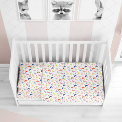 Dimcol Butterfly 49 Βρεφικό Πάπλωμα Κούνιας 160x120cm Μπεζ Πολύχρωμο