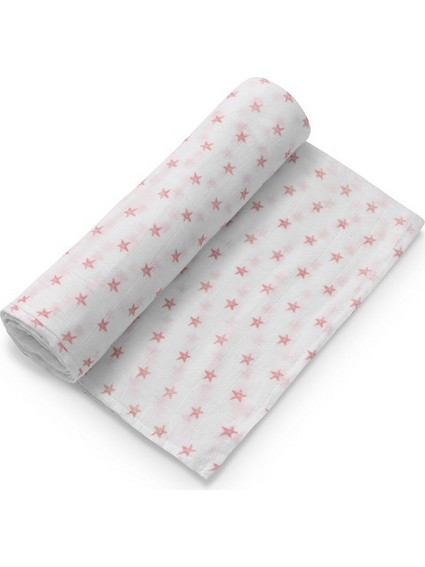 Interbaby Estrellas Πάνα Αγκαλιάς από Μουσελίνα Ροζ 120x120cm 99981-12