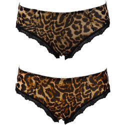 Gsecret Γυναικεία Slip με Δαντέλα Καφέ 3Pack 2P378-24453