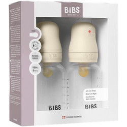 BIBS Σετ Πλαστικά Μπιμπερό με Θηλή Καουτσούκ 0+ Μηνών Ivory 150ml