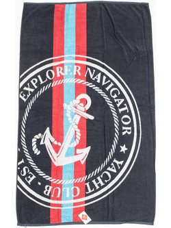 Linea Anchor Πετσέτα Θαλάσσης Μαύρη 90x170cm
