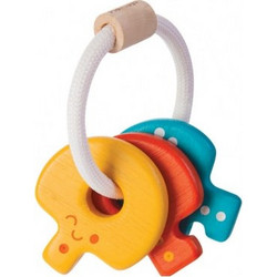 PlanToys Κλειδιά Ξύλινη Κουδουνίστρα Κρίκος για 3+ Μηνών