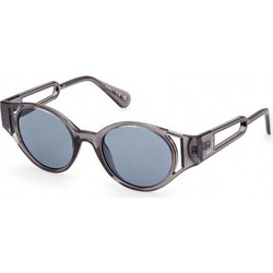 Max & Co MO0069 20v Ανδρικά Γυαλιά Ηλίου Στρογγυλά Κοκάλινα Μαύρα με Μαύρο Φακό