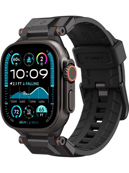 Spigen Durapro Armor Λουράκι Σιλικόνης Black (Apple Watch 42 / 44 / 45 / 49mm)