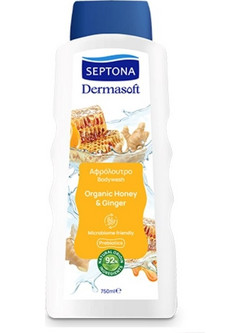 Septona Dermasoft Organic Honey & Ginger Αφρόλουτρο σε Gel 750ml