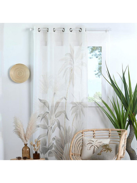 Spitishop Κουρτίνα Παραθύρου Floral με Τρουκς 140x260 Nehora R6D118001VL Naturel