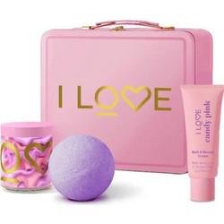 I Love Tindulgent Bath & Body Bath Fizzer 1τμχ + Body Butter 1τμχ + Bath & Shower Cream 1τμχ
