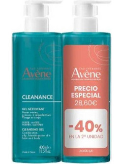 Avene Cleanance Nettoyant Gel Καθαρισμού Προσώπου για Ακμή 2x400ml