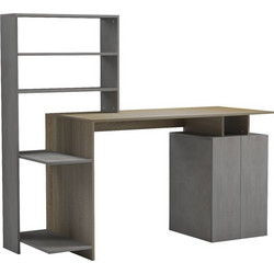 Pakoworld Meza Γραφείο Ξύλινο με Βιβλιοθήκη 128.8x55x146.3cm 230-000057