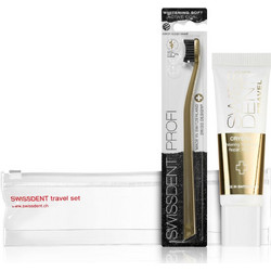 Swissdent Crystal Travel Kit Οδοντόβουρτσα + Οδοντόκρεμα 10ml + Νεσεσέρ