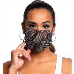 Leg Avenue Harlow Rhinestone Face Mask Black