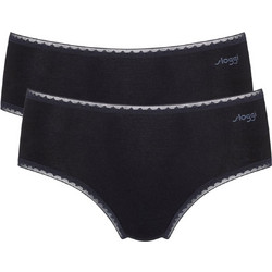 Sloggi Go Midi Γυναικεία Slip με Δαντέλα Μαύρα 2Pack 10207442