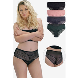 Cottonhill Ψηλόμεσα Γυναικεία Slip με Δαντέλα Multipack CH4491B