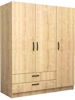 Megapap Τρίφυλλη Ντουλάπα Ρούχων Victoria Φυσικό Χρώμα 150x60x181cm GP100-0083,2