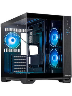 Chieftec Visio Black Gaming Cube Κουτί Υπολογιστή RGB με Πλαϊνό Παράθυρο