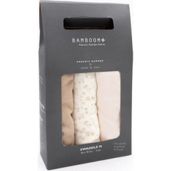 Bamboom Jasmine Πάνες Αγκαλιάς από Μουσελίνα Ροζ Μπεζ 70x70cm 3τμχ 263-JAS