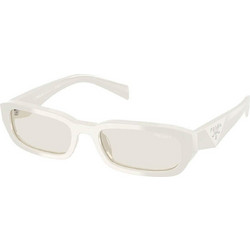 Prada PRB06S 26A40I Ανδρικά Γυαλιά Ηλίου Ορθογώνια Κοκάλινα Λευκά με Λευκό Φακό
