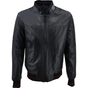 Leather 100 Ανδρικό Μπουφάν Χειμωνιάτικο Δερμάτινο Μαύρο 47S-M-KUMIK