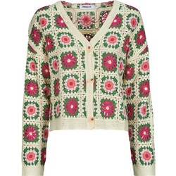 Desigual Γυναικεία Ζακέτα Πλεκτή Κοντή με Κουμπιά Lime 25SWJF36-1003