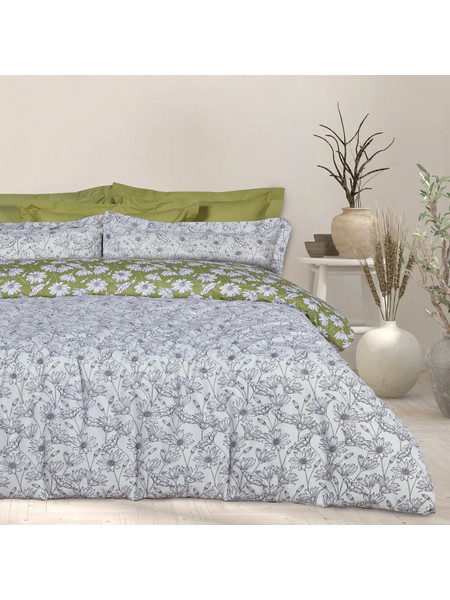 Das Home Σετ Σεντόνια Μονά Βαμβακερά 170x260 Happy 9670 Ivory Olive