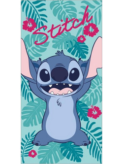 Aymax Stitch Flower Παιδική Πετσέτα Θαλάσσης Microfiber Πράσινη 70x140cm 124575