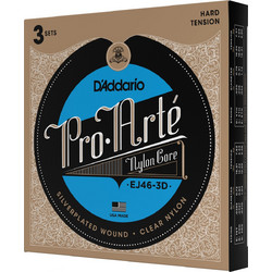 D'Addario EJ46 3-Pack Σετ 6 Χορδές Κλασικής Κιθάρας 29-44" Hard Tension