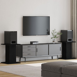 vidaXL 868054 Βάσεις Ηχείων Δαπέδου Black Oak