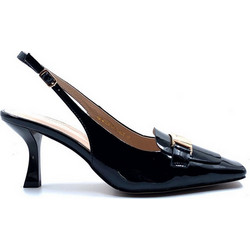 Versace 19V69 Γόβες Slingback Λουστρίνι με Λεπτό Ψηλό Τακούνι Μαύρες AM4C225-66
