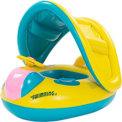 Βρεφικό Σωσίβιο Swimtrainer με Σκίαστρο για 3-6 Ετών Κίτρινο 20572