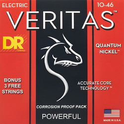 DR Strings Veritas Σετ 6 Χορδές Ηλεκτρικής Κιθάρας Pure Nickel 10-46" Medium Tension