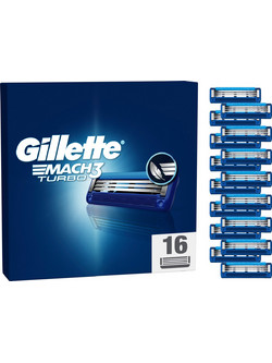 Gillette Mach 3 Turbo Ανταλλακτικά Ξυραφάκια με 3 Λεπίδες & Λιπαντική Ταινία 16τμχ
